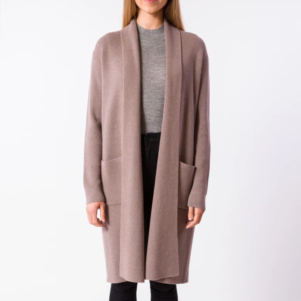 Kerisma Knits Rumi Long Cardigan in Warm Taupe